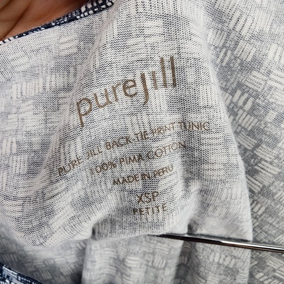 J Jill Pima Cotton Top Lot Of 2 XSP Back Tie Print Classic Work Office Flowy - Picture 5 of 9